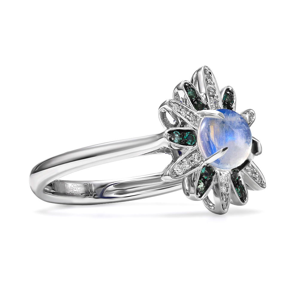 Gleam Alexandrite and Moonstone Ring